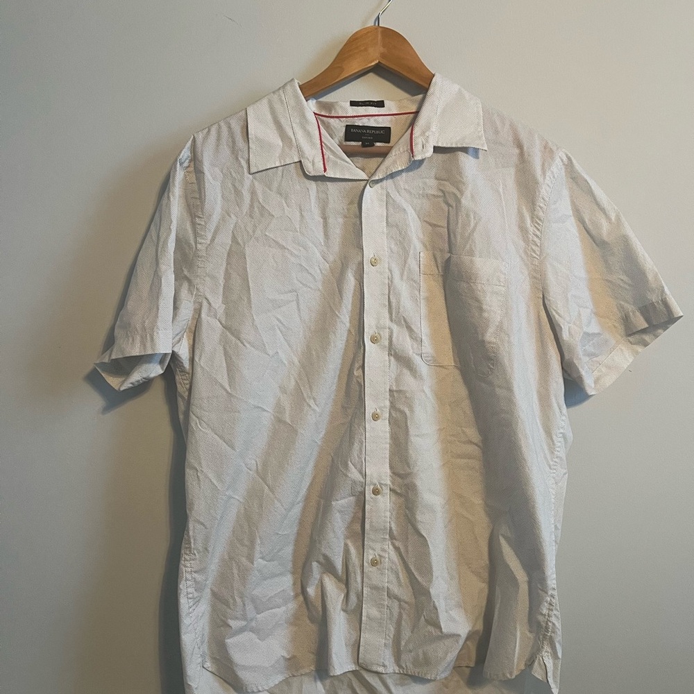 Banana Republic White Casual Button Down Shirt